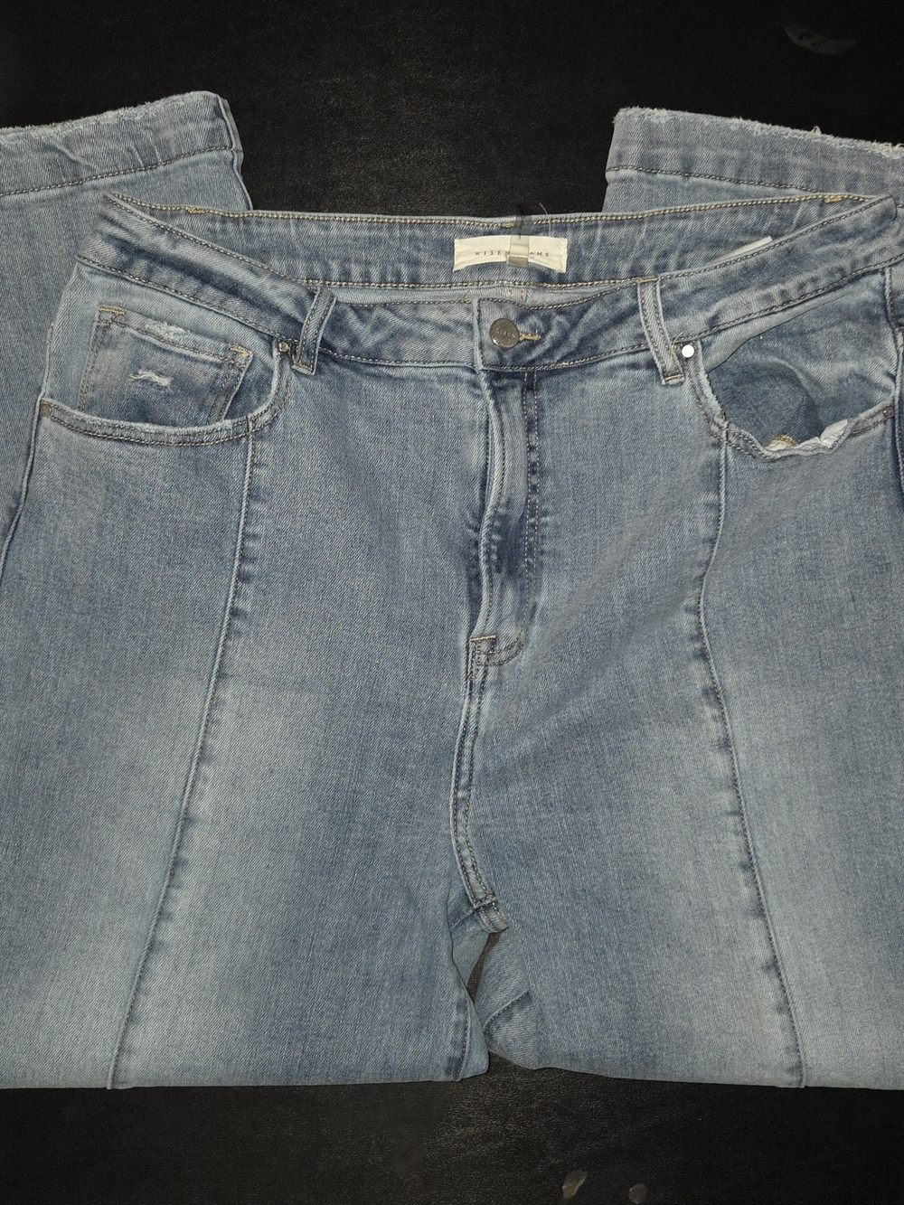Light Wash Risen High-Rise Straight Jeans